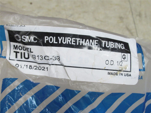 SMC TIU B13C-33; TIU Polyurethane Tubing; 1/2"OD; 66'Ft L
