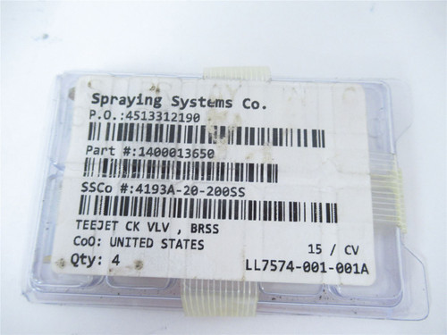 Spraying Systems 4193A20200SS; Lot-4 Filters