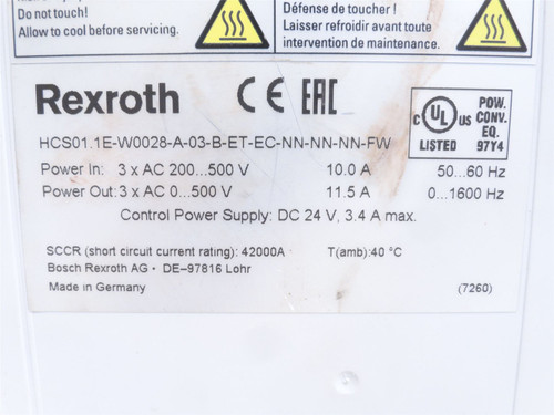 Rexroth HCS01.1E-W0028-A-03-B-ET-EC-NN-NN-NN-FW; Servo Drive