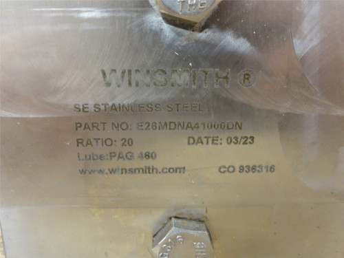 Winsmith E26MDNA41000DN; Speed Reducer; SS; 20:1 Ratio