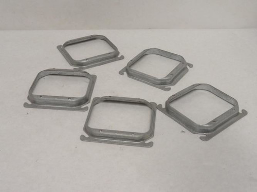 Raco 778; Lot-5 Galvanized Zinc Plaster Rings; 4" Two Gang