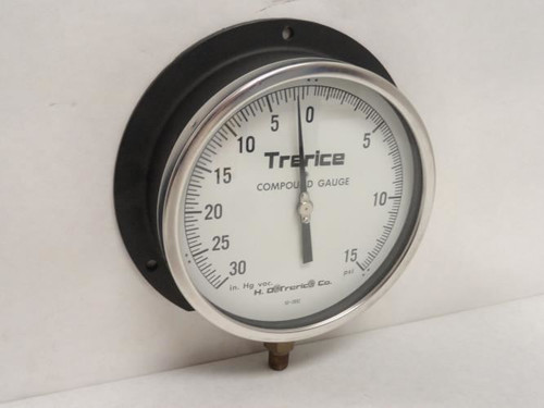 Trerice 52-2852; Surface Mount Vacuum Gauge -30 to 15Psi