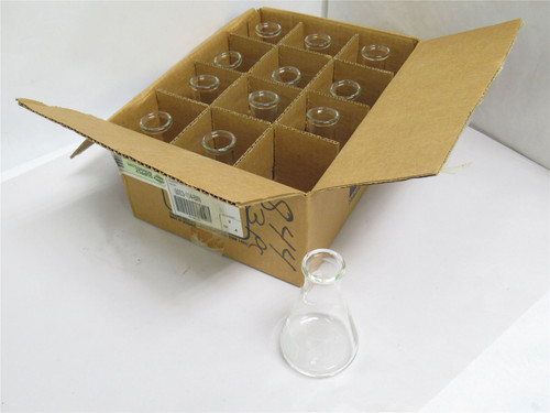 Pyrex 4980-250; Box-12; Heavy Duty Rim Erlenmeyer Flasks