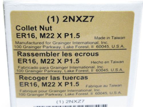 Industry-Std 2NXZ7; Collet Nut; ER16; M22xP1.5