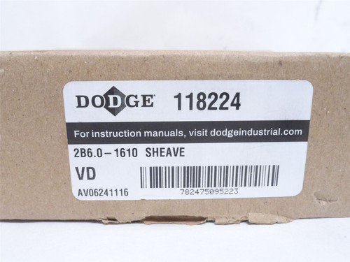 Dodge 2B6.0-1610; Bushed V-Belt Pulley 118224 2-Gr; Belt A; B