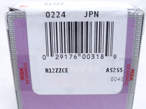 NSK R12ZZC3;  Ball Bearing; 3/4"ID x 1-5/8"OD x 7/16" Width