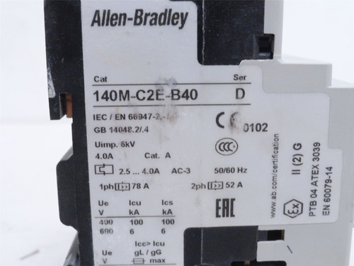 Allen-Bradley 140M-C2E-B40; Motor Protector; 2.5-4A; 3P; 600V