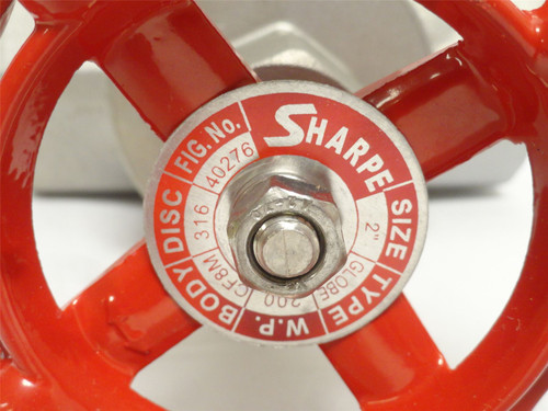 Sharpe 40276; Globe Valve; SS; 2NPT; 200PSI