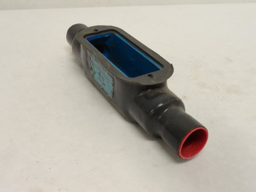 T&B C27-B-1; Ocal-Blue Conduit Body Straight 3/4" NO Cover