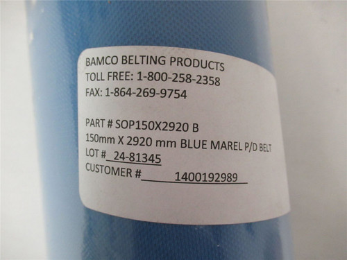 Bamco Belting SOP150X2920B; Conveyor Belt Marel 150mmx2920mm