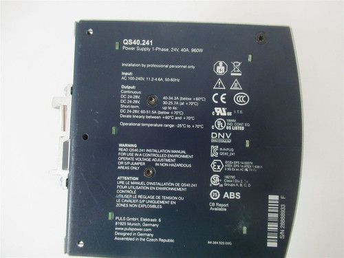 PULS QS40.241; Power Supply AC/DC Din Rail 24V 960W
