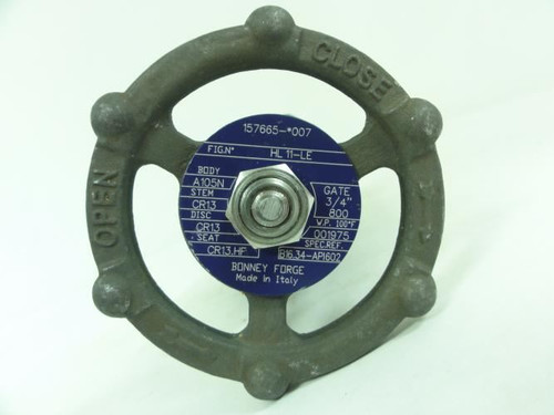Bonney Forge 3/4-HL-11-LE; Gate Valve 3/4"NPT X 3/4"Socket Weld