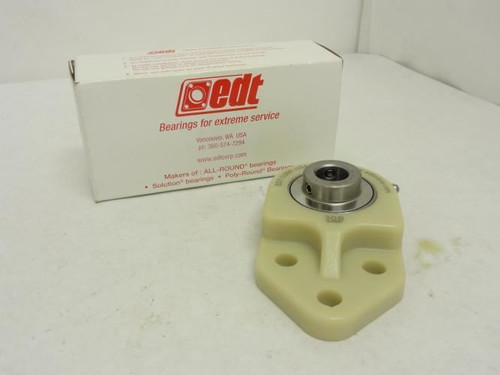 EDT ZY3GB8-5/8; SS Flange Bearing; 5/8"ID; 3-Bolt