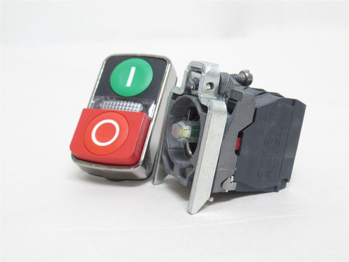 Schneider XB4BW73731M5; Illuminated Switch; 2-Head; 6A 120VAC