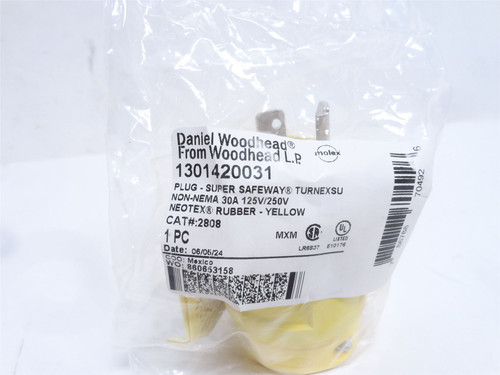 Woodhead 1301420031; Power Connector Plug; 30A; 125/250VAC