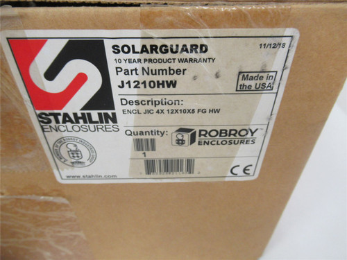 Stahlin J1210HW; Hinged Covered Enclosure 12Hx10Wx5D Inches