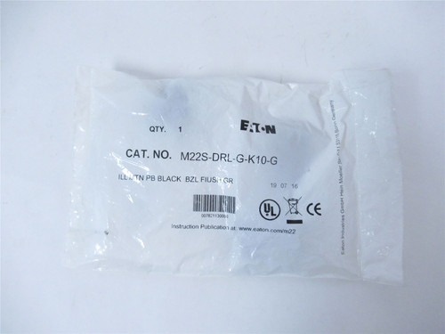 Eaton M22S-DRL-G-K10-G; Pushbutton - Modular; Illuminated