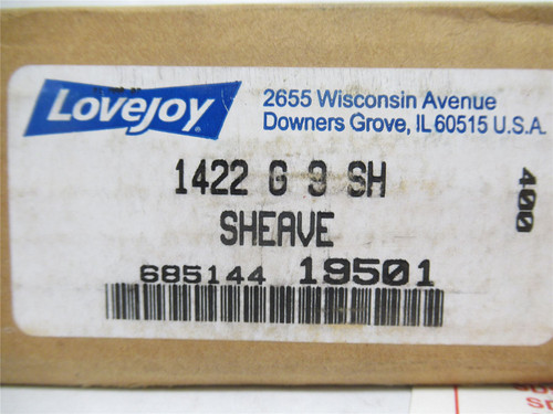 Lovejoy 1422-G-9-SH; Bushed V-Belt Pulley; 1Gr; 9"OD