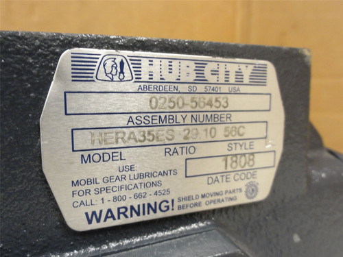 Hub City HERA35ES29.1056C1.438; Gearbox 0250-56453 29:1 Ratio