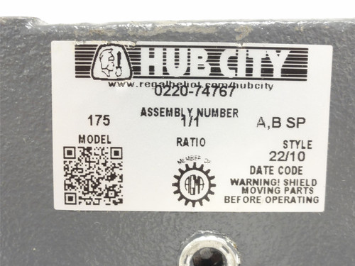 Hub-City 175 1/1 A;B SP 1; Gear Reducer 0220-74767; 1:1 Ratio