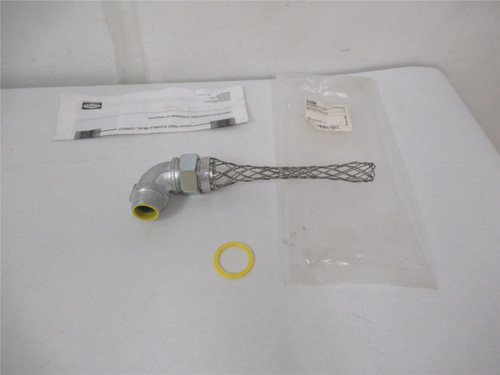Hubbell O74093543; Conduit Connector w/Grip 3/4" 90-Deg Male