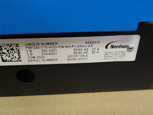 Nordson PBF240-T15-HOD-FW-6H-P1-XXX-I-XX; Flex Melter 8552515