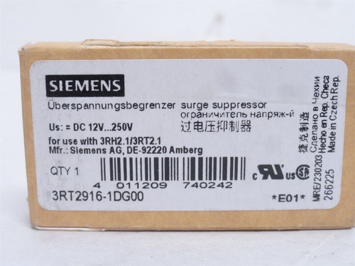 Siemens 3RT2916-1DG00; Interference Suppression Diode; 250VDC