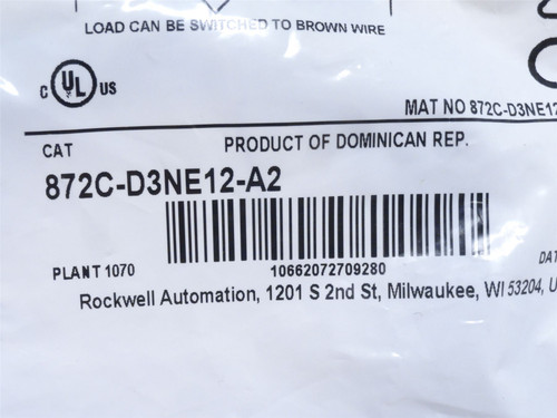 Allen-Bradley 872C-D3NE12-A2; Prox Sensor; 10-30VDC; 1-NO
