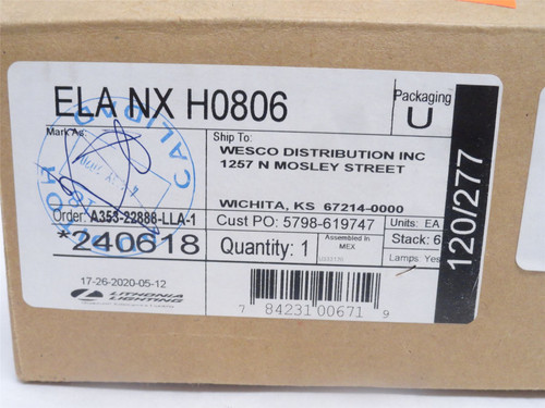 Lithonia ELANXH0806; Wet Location Remote Head; 1-Lamp; 6V; 8W