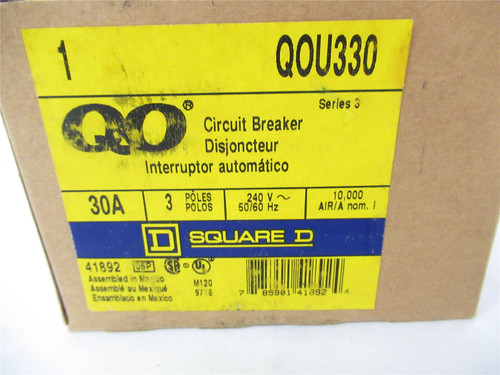 Schneider Q0U330; Circuit Breaker 30A  3 pole 240VAC 10kA