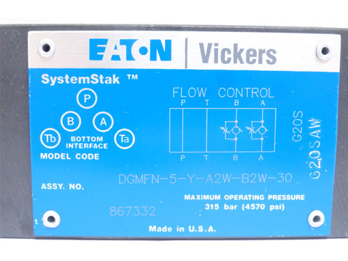 Eaton DGMFN-5-Y-A2W-B2W-30; Vickers SystemStak Valve; 4570 PSI