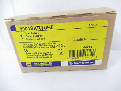 Square D 9001SKR1UH5; Push Button 33mm 1 NO/NC