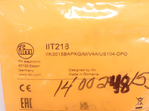 IFM IIK3015BAPKG/M/V4A/US104-DPO; Prox Sensor IIT218 10-30VDC