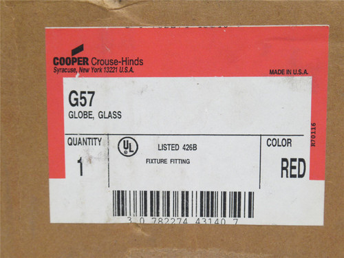 Cooper G57; Glass Globe; Red