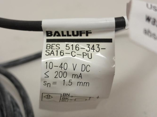 BALLUFF BES 516-343-SA16-C-PU-03; Proximity Switch; 10-40VDC