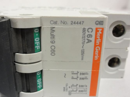 Merlin Gerin MG24447; Supplementary Protector 6A; 2P; 240/480VAC