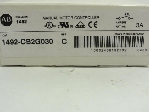 Allen-Bradley 1492-CB26030; Manual Motor Protector 3A 2P 480V