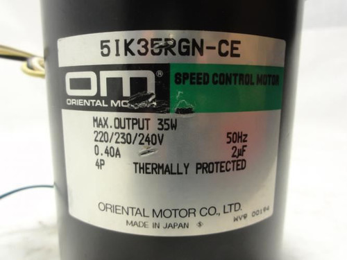 Oriental Motor 5IK35RGN-CE; Speed Control Motor; 220/230/240V