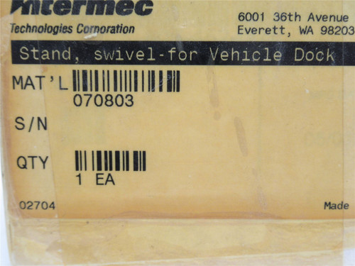 Intermec 70803; Swivel Stand For Vehicle Dock; NO HARDWARE