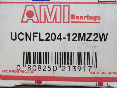 AMI UCNFL204-12MZ2W; PBT Flange Bearing; 3/4"ID; 2-Bolt