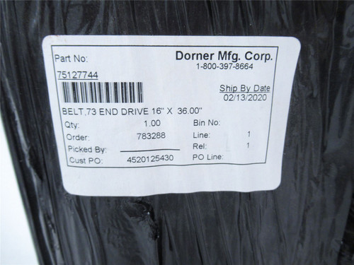 Dorner 75127744; BELT;V;GUIDED;DRV;END;73;16X36IN