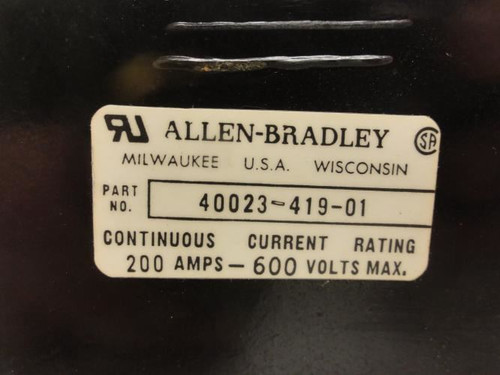 Allen-Bradley 40023-419-01; Fuse Block; 200A; 600V Max; 3 Pole