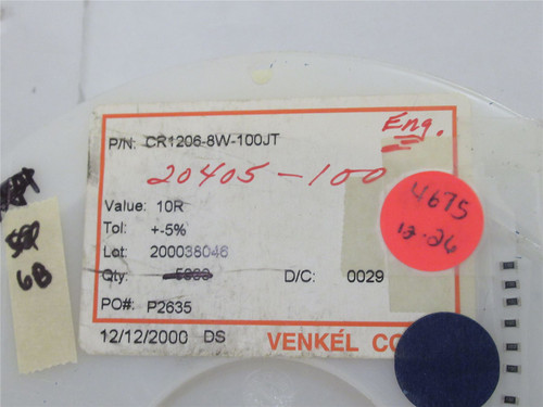 Venkel CR1206-8W-100JT; Lot-4500 Chip Resistor; 10R; +-5%