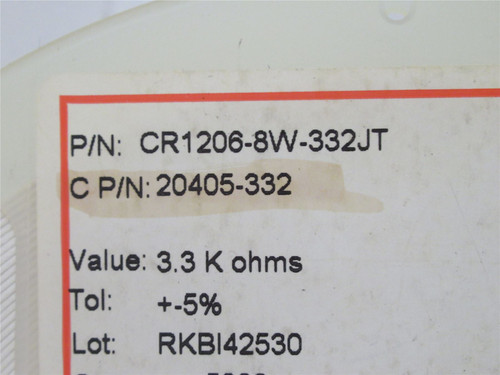 Venkel CR1206-8W-332JT; Lot-4600 Chip Resistor; 3.3K; 5%