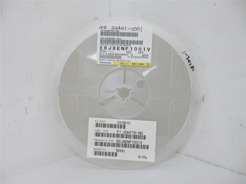 Panasonic ERJ8ENF1001V; Lot-5000 Chip Resistor; 1Kohm; +-1%