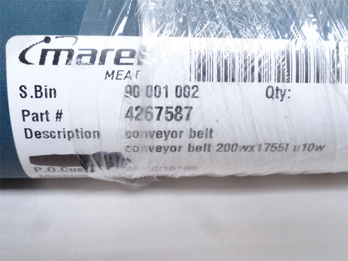 Marel 4267587; Green Conveyor Belt; 200mm Wide x 1755mm Long