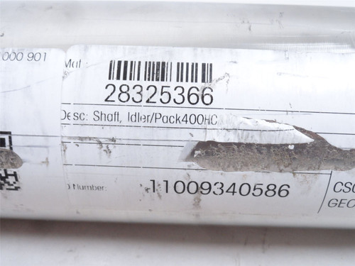 Mettler-Toledo 28325366; Idler Shaft 400HC 19-1/2" Belt Width