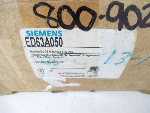 Siemens ED63A050; BREAKER 50A 600V 3 Pole (Cracked Plastic)