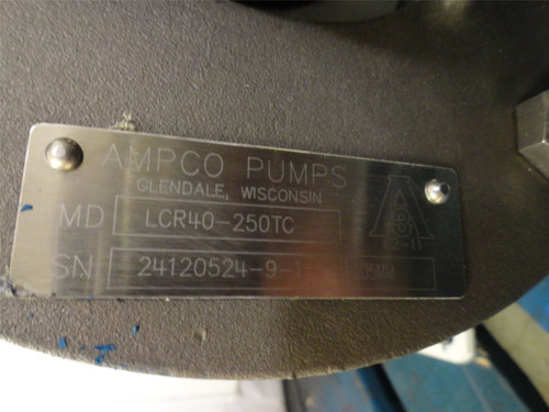 Ampco LCR40-250TC; Centrifugal Pump 15Hp 2-1/2" In; 2" Out