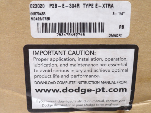 Dodge P2B-E-304R; Pillow Block Bearing 023020 3-1/4"ID 2-Bolt